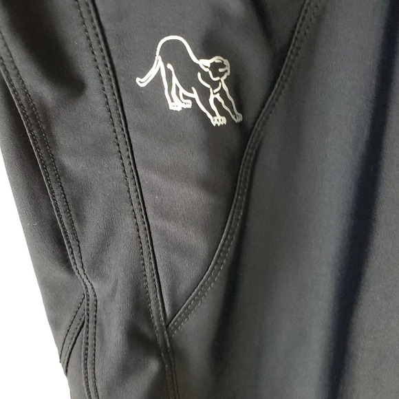 Plus Size Athleisure Capris Spunky Black XXL Mesh Accent Mona Lion Gym Yoga - Picture 4 of 13